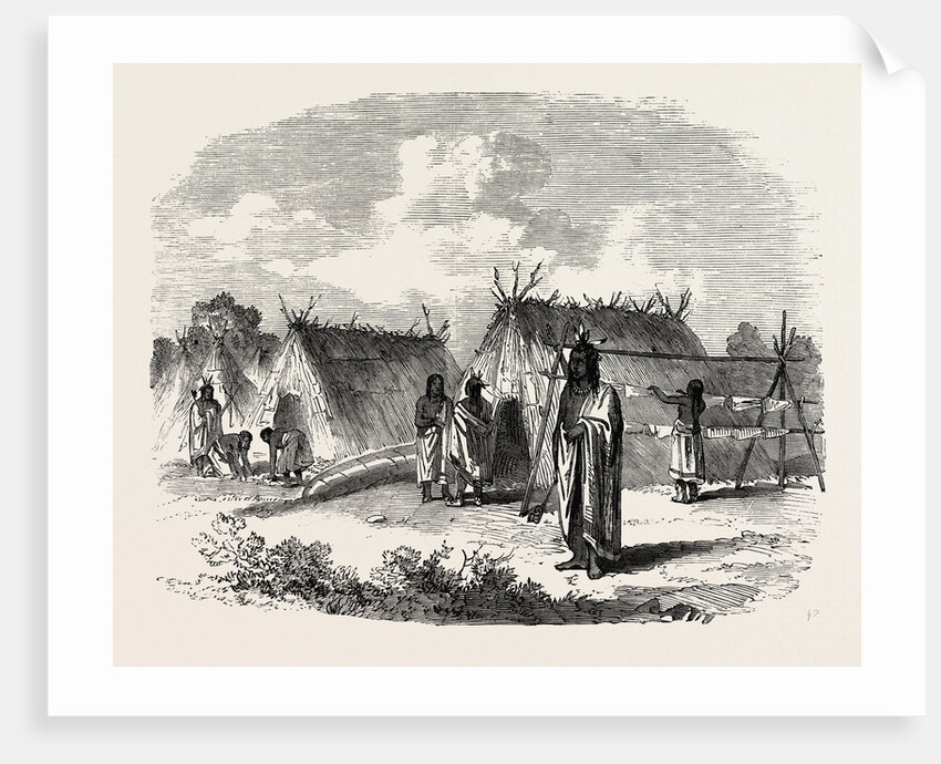The Assinniboine and Saskatchewan Exploring Expedition: Ojibway Encampment Near the Falls of the Rainy River, 1858 by Anonymous