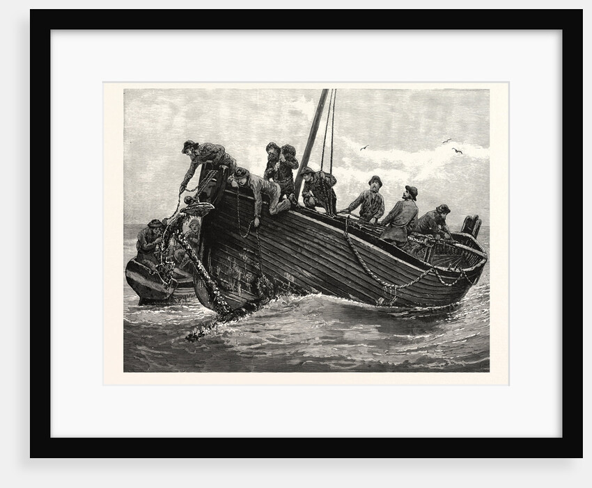 Fishing Up Lost Anchors, 1885 by Anonymous