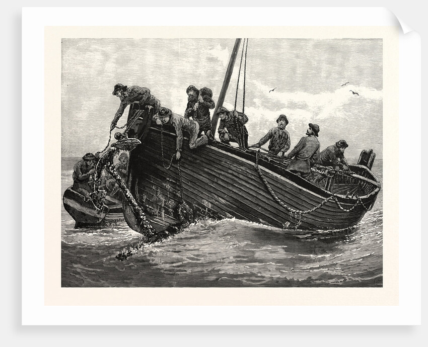 Fishing Up Lost Anchors, 1885 by Anonymous