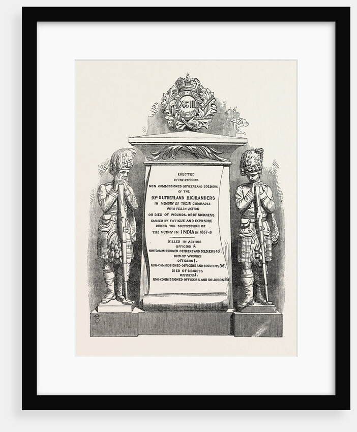Monument in St. Giles' S Church, Edinburgh, to the Officers and Men of the 93rd Highlanders Killed in India, 1864 by Anonymous
