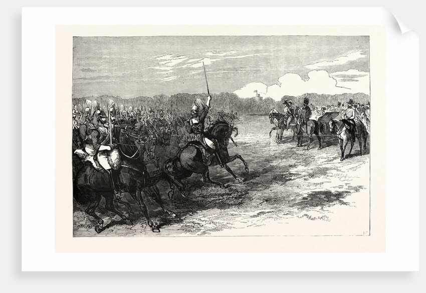 The Imperial Visit: Review of the Household Troops in Windsor Great Park, the Cavalry Charge, 1855 by Anonymous