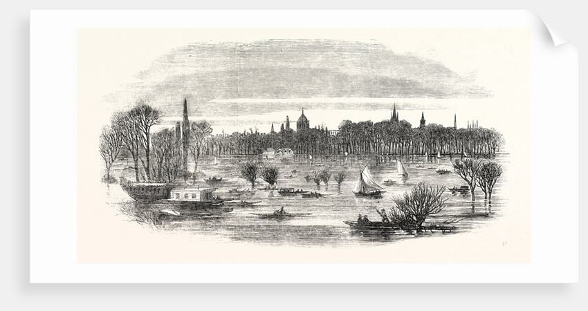 The Inundation of Christchurch Meadows, Oxford, UK, 1852 by Anonymous