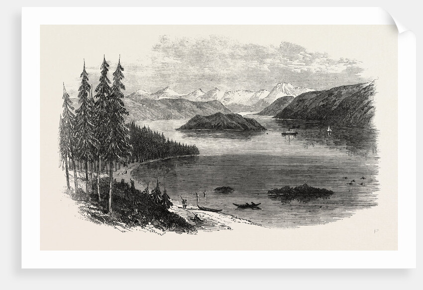 Sketches from British Columbia: Harrison Lake, with the Cascade Mountains in the Distance, 1864 by Anonymous