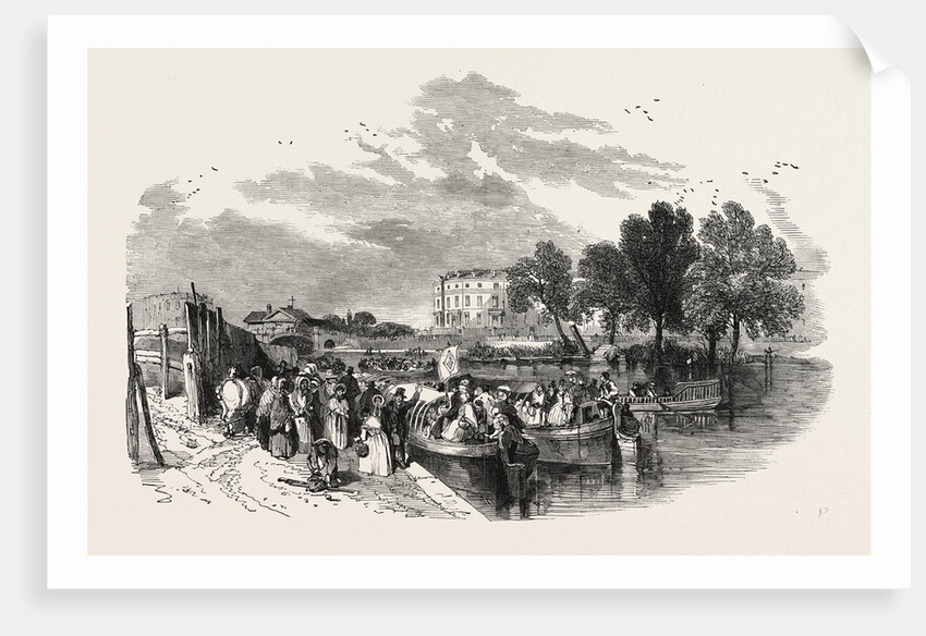 Pleasure Canal Boats, Sketched at the Paddington Basin, 1849 by Anonymous