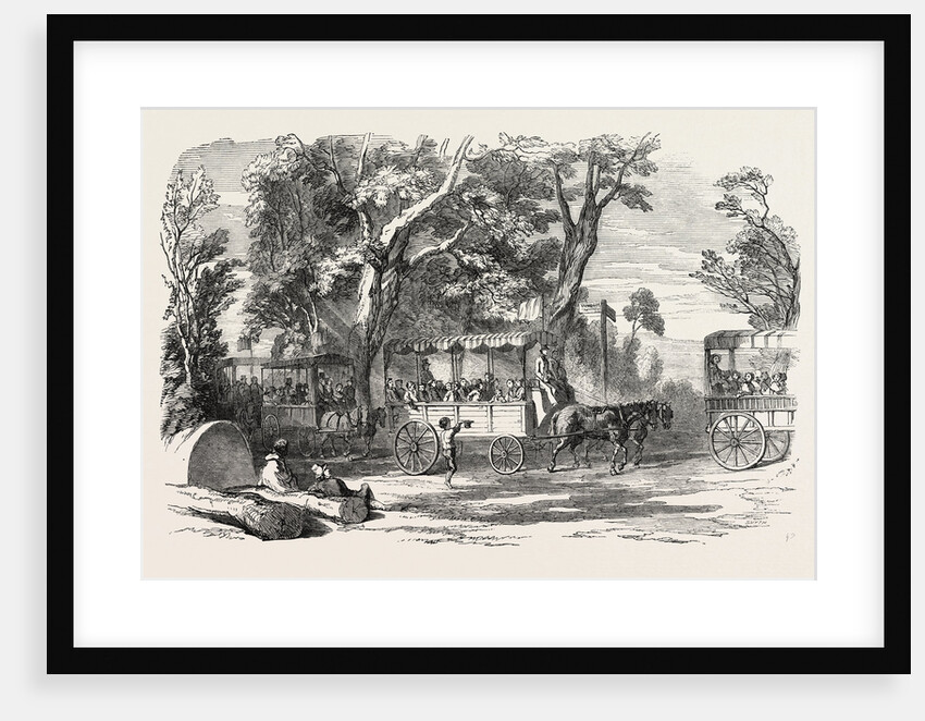 Pleasure Vans. School Children's Hampton-Court Holiday, 1849 by Anonymous