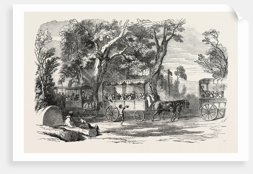 Pleasure Vans. School Children's Hampton-Court Holiday, 1849 by Anonymous