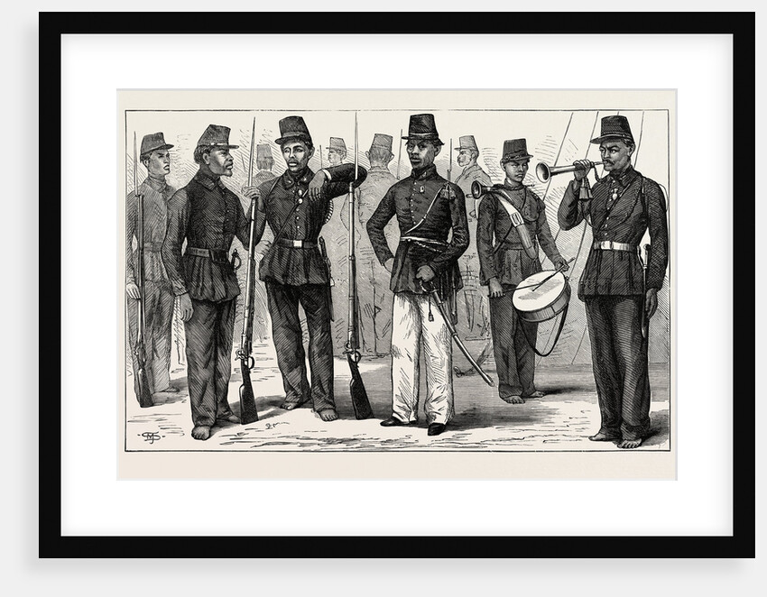 The Dutch War in Sumatra: Malay Soldiers Under the Dutch at Sumatra, 1873 by Anonymous