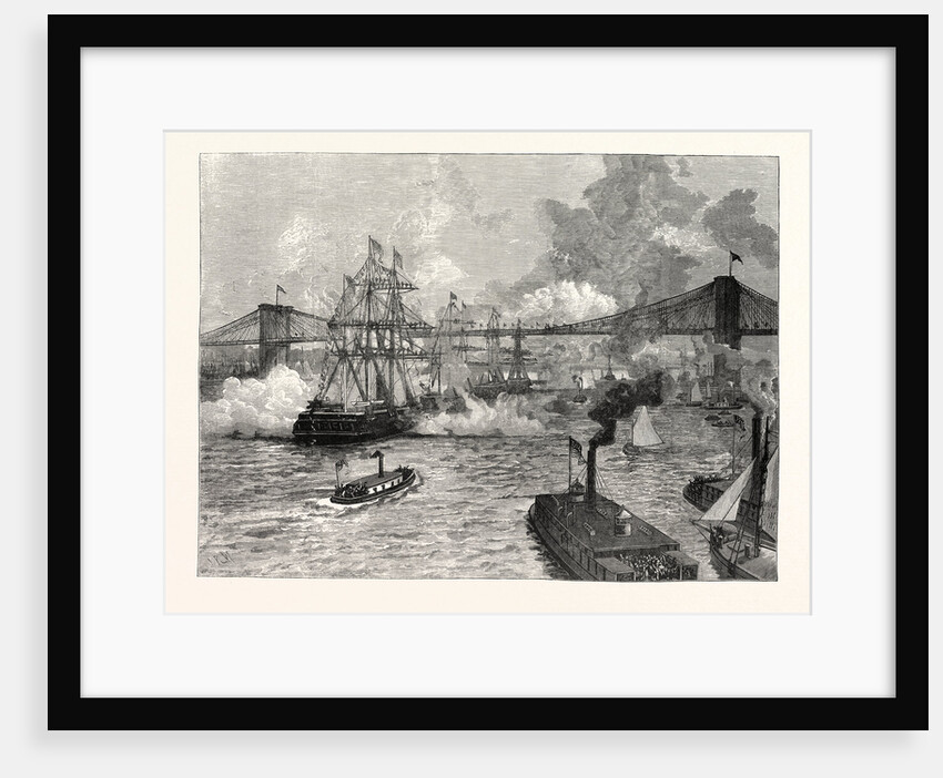 Opening of the New York and Brooklyn Suspension Bridge, United States of America, 1883 by Anonymous