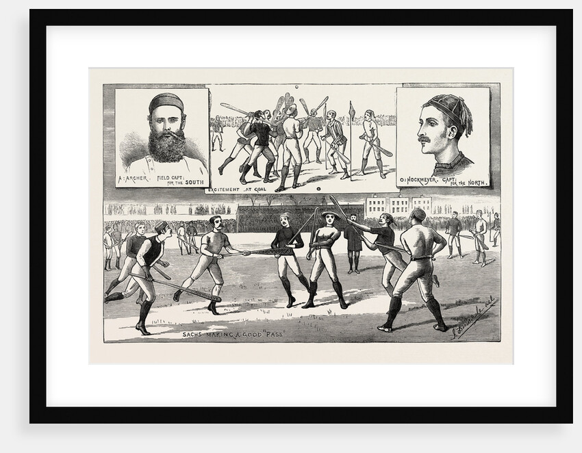 La Crosse Match, Played Last Saturday at Kennington Oval, by North of England against South, 1883 by Anonymous