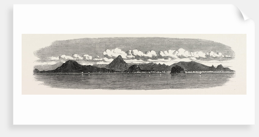 The Inland Sea of Japan: Coast of Sikok, with the City of Marungami and Castle of the Daimeo. 1868 by Anonymous