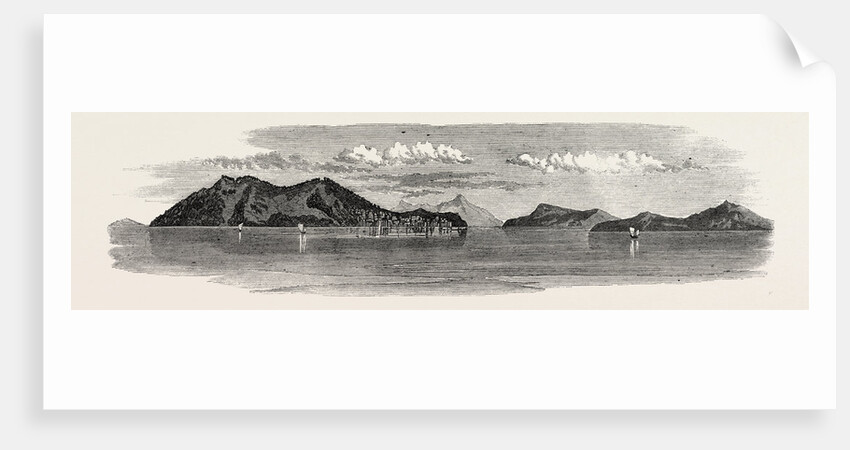 The Inland Sea of Japan: Island and Town of Osima, and Coast of Sikok, in the Harima Nada. 1868 by Anonymous