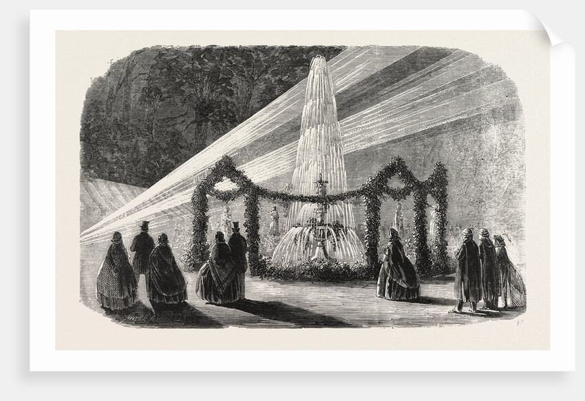 Visit of the Prince of Wales to the Middle Temple: The Fountain Illuminated by Electric Light, 1861 by Anonymous