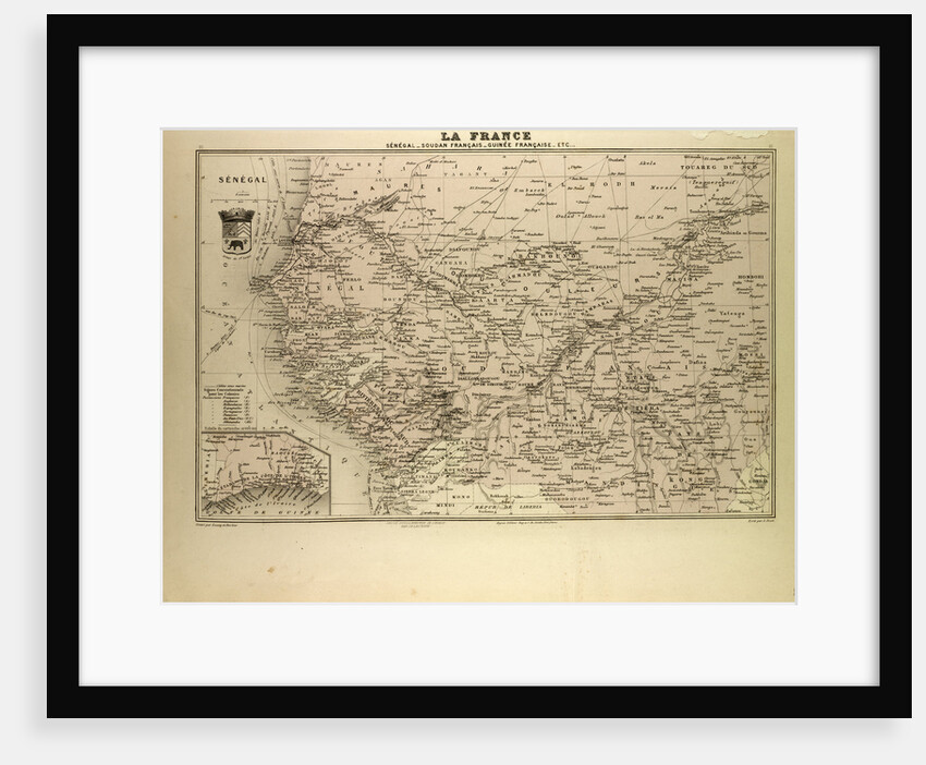 Map of Senegal Sudan and Guinea 1896 by Anonymous