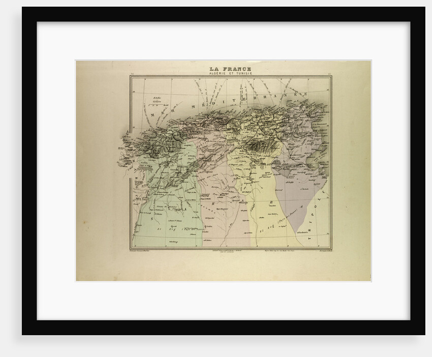 Map of Algeria and Tunisia 1896 by Anonymous
