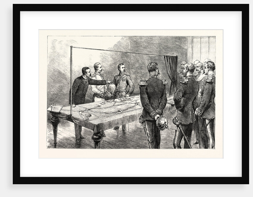 The Emperor of Germany Inspecting the New English War Game Invented by Dr. Griffith at the Kriegsakadamie Berlin Germany by Anonymous