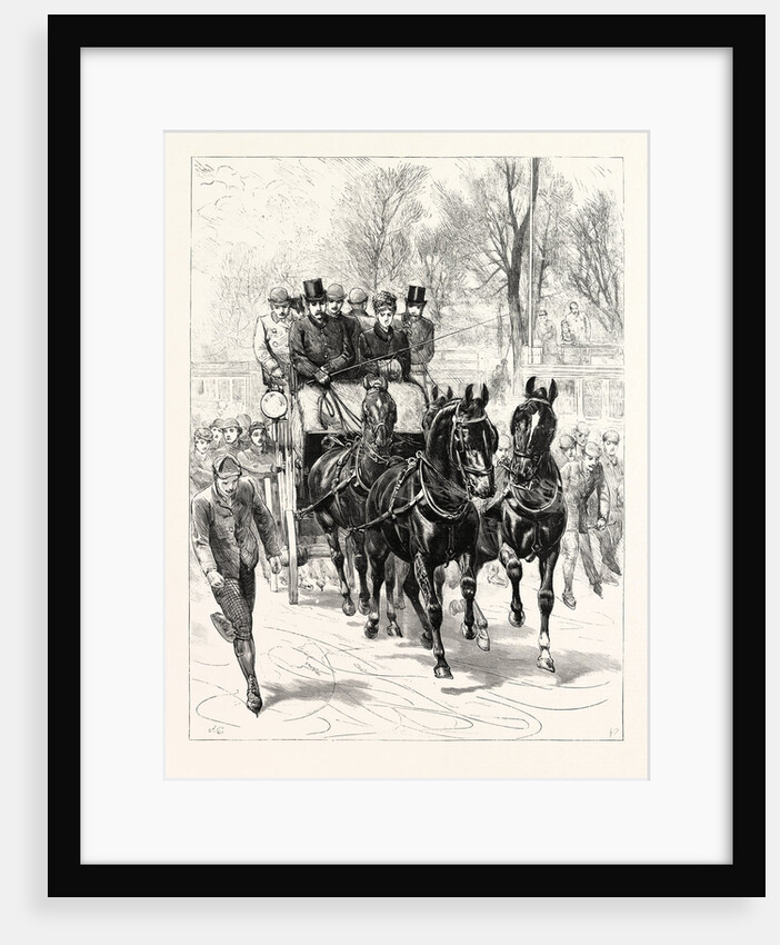 The Frozen River at Oxford a Four in Hand on the Ice UK by Anonymous