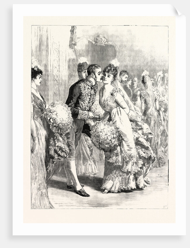 A Drawing-Room at Dublin Castle: The Lord Lieutenant Kissing a Débutante by Anonymous