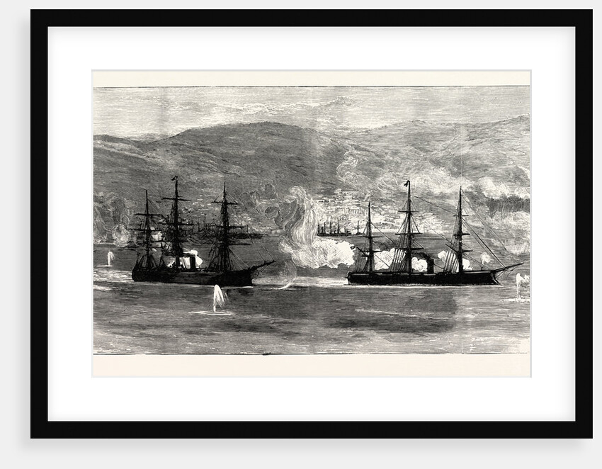 The Civil War in Chile: Insurgent War Ships Being Fired at from the Valparaiso Forts by Anonymous