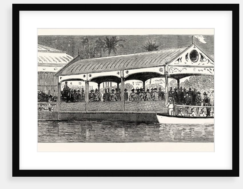 The Opening of the Jamaica Exhibition by Prince George of Wales His Royal Highness's Arrival at Market Wharf Kingston by Anonymous