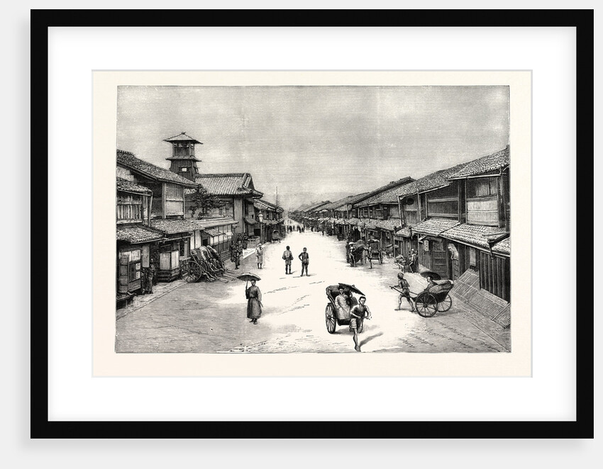 The Attack Upon the Czarevitch of Russia by a Japanese Policeman: The Main Street of Kyoto Where His Imperial Highness Was Staying Japan by Anonymous