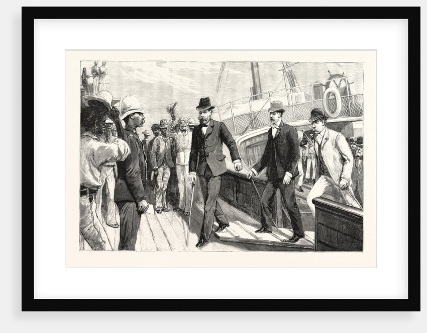 Lord Randolph Churchill's First Step on African Soil: Landing at Table Bay from the Steam Tug Tiger by Anonymous