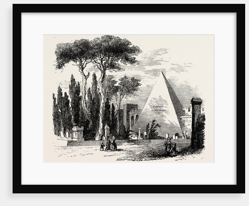 The English Cemetery and Pyramid of Caius Cestius. Rome Italy by Anonymous