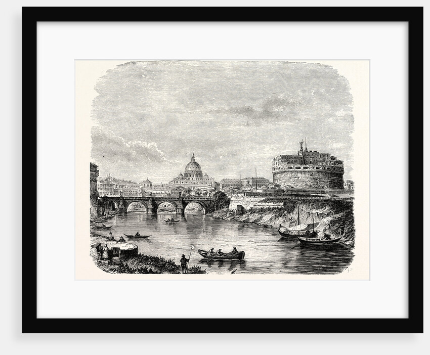 St. Peter's with the Bridge and Castle of St. Angelo. Rome Italy by Anonymous