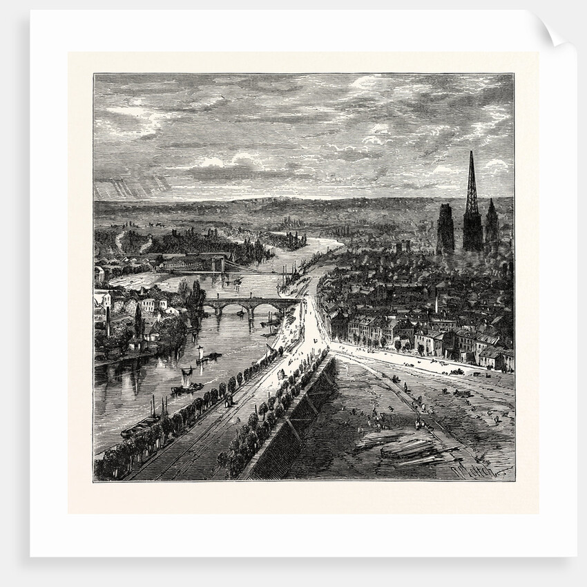 View of Rouen from St. Catherine's Hill. by Anonymous