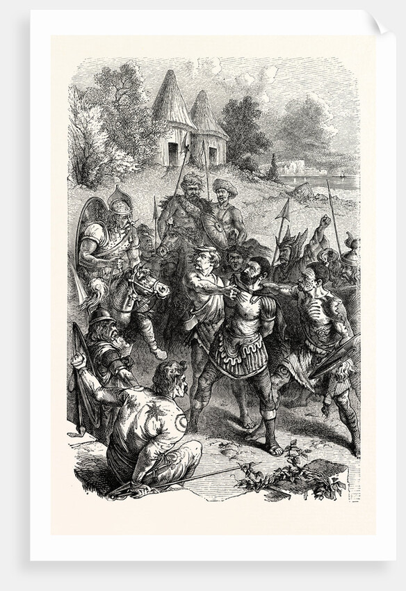 Roman Centurion Captured by British Warriors by Anonymous