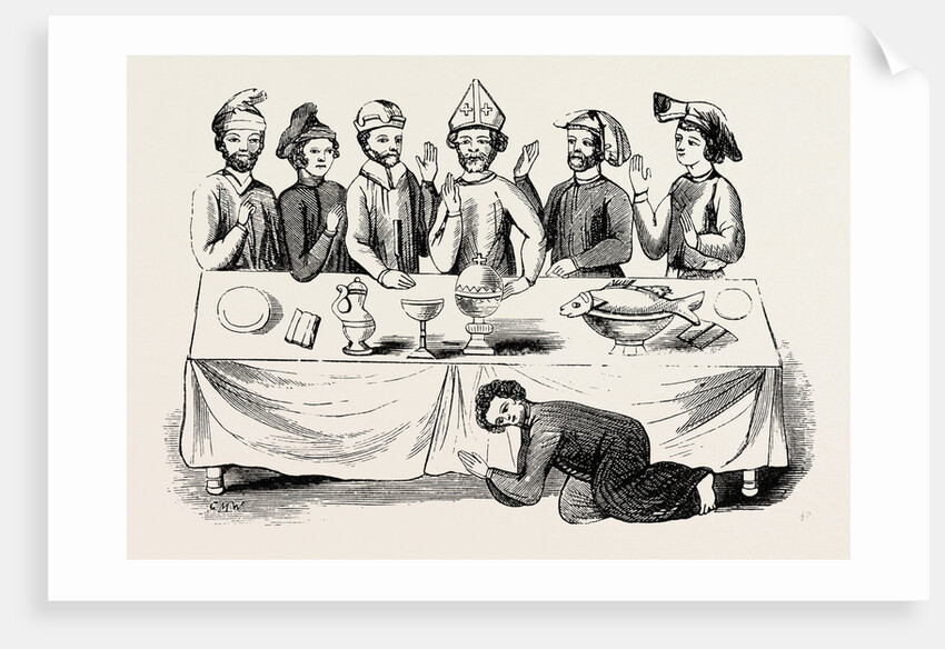 Saxon Banquet from a Ms. In the Cotton Library. by Anonymous