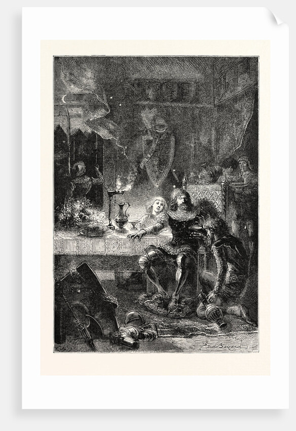 Edward the Black Prince Serves His Prisoner John of France. by Anonymous