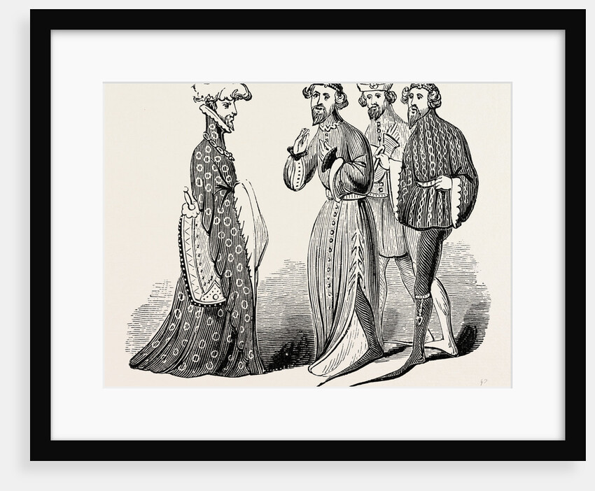 Costume of the Time of Richard II. Sleeves and Shoes. by Anonymous
