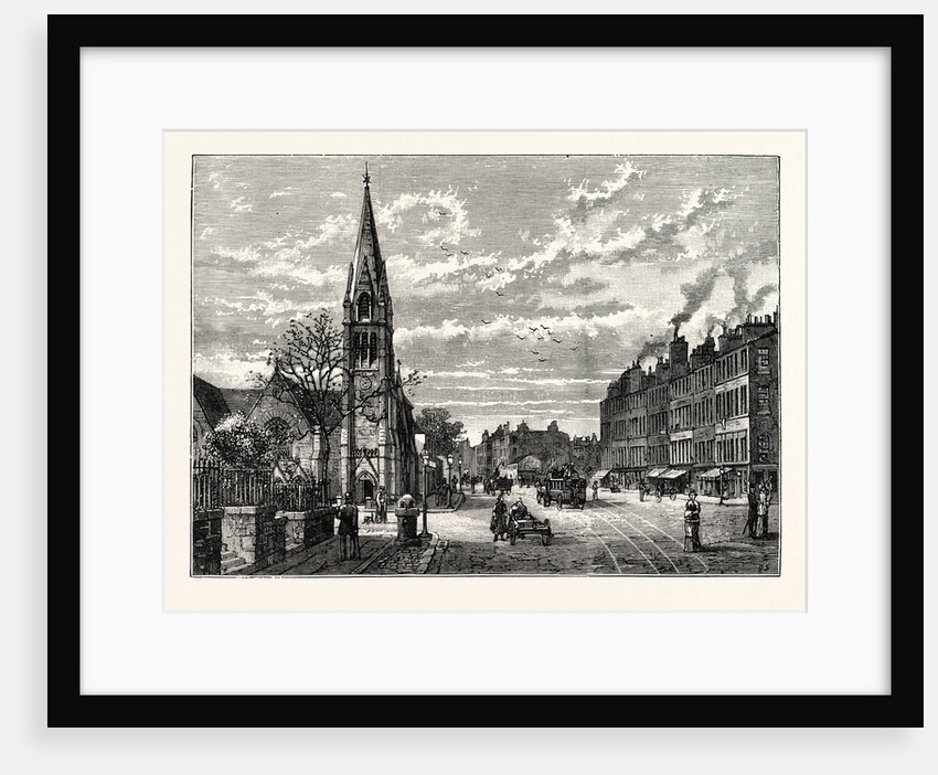 Edinburgh: Pilrig Free Church and Leith Walk Looking North. by Anonymous