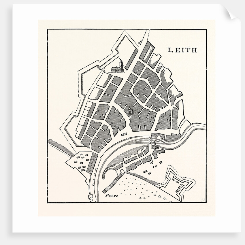 Edinburgh: Plan of Leith Showing the Eastern Fortifications. (Facsimile after Greenville Collins' Great Britain's Coasting Pilot London 1693.) by Anonymous