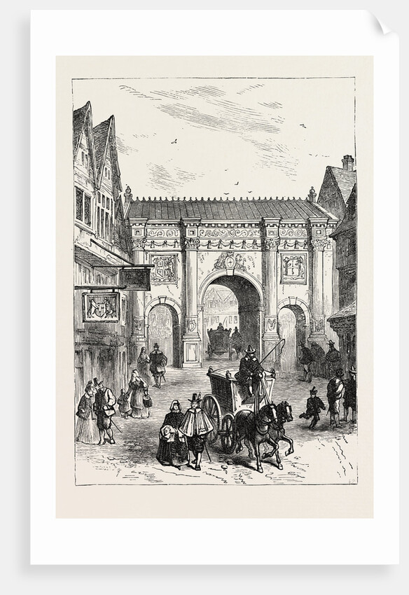 The Old Wooden Temple Bar As Erected in the Reign of James I. London by Anonymous