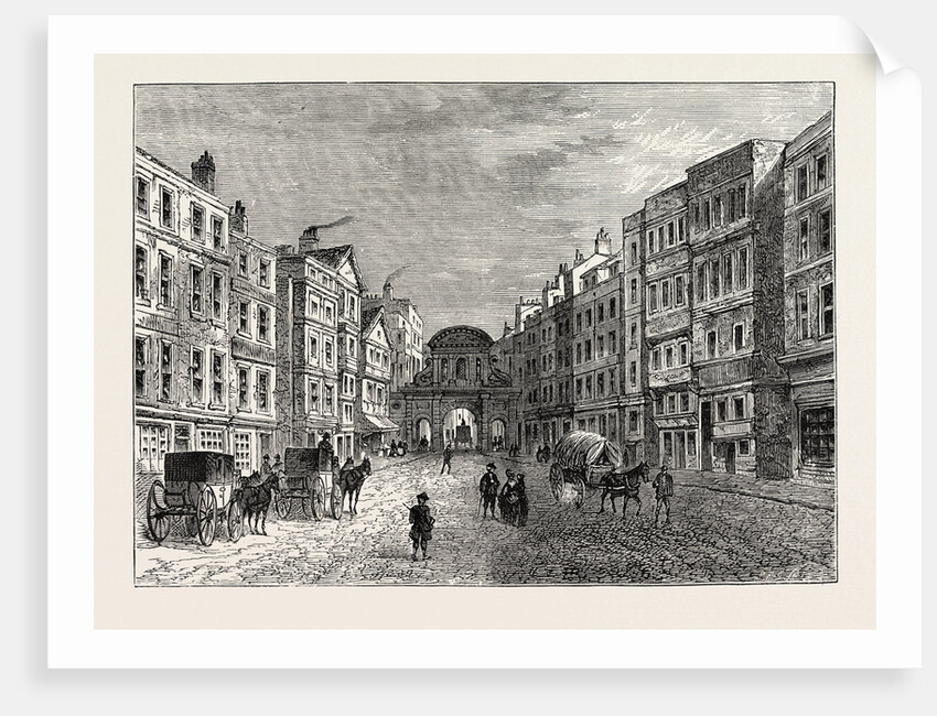 Temple Bar West Front in 1710 London by Anonymous