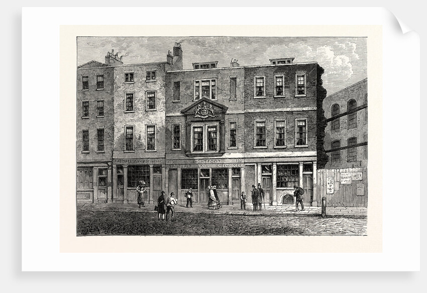 Old Houses in Fetter Lane West Side Near the Record Office from a Drawing by Shepherd 1853 London by Anonymous