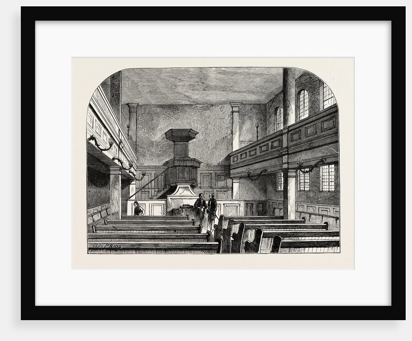 Interior of the Moravian Chapel in Fetter Lane London by Anonymous