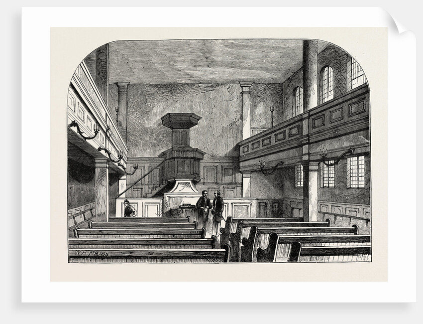 Interior of the Moravian Chapel in Fetter Lane London by Anonymous