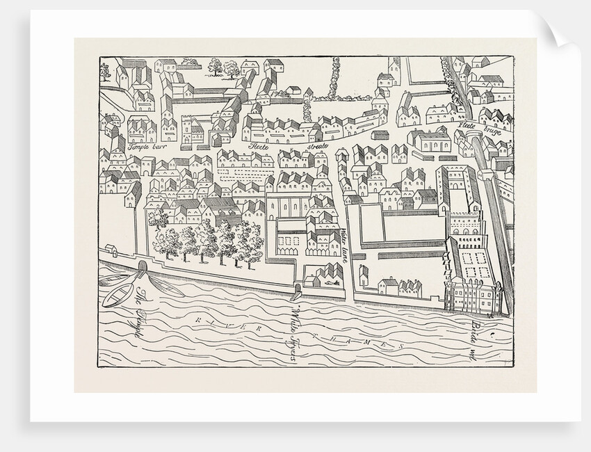 Fleet Street the Temple London from a Plan Published by Ralph Aggas 1563 by Anonymous