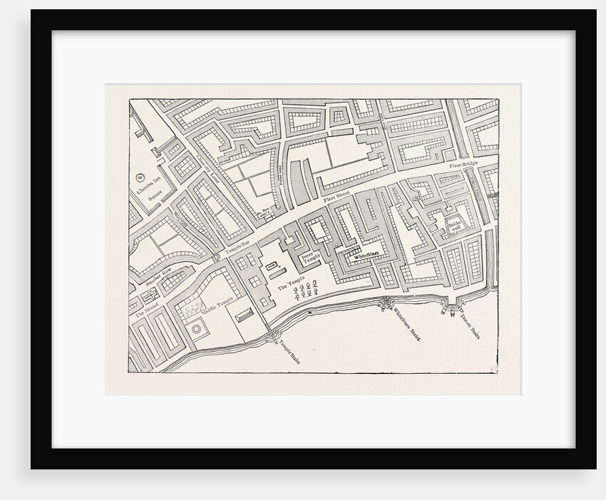 Fleet Street the Temple London from a Map of London Published 1720. by Anonymous