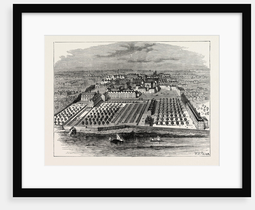 The Temple in 1671. From an Old Bird's-Eye View in the Inner Temple London by Anonymous