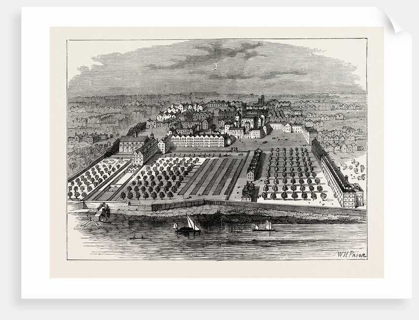 The Temple in 1671. From an Old Bird's-Eye View in the Inner Temple London by Anonymous