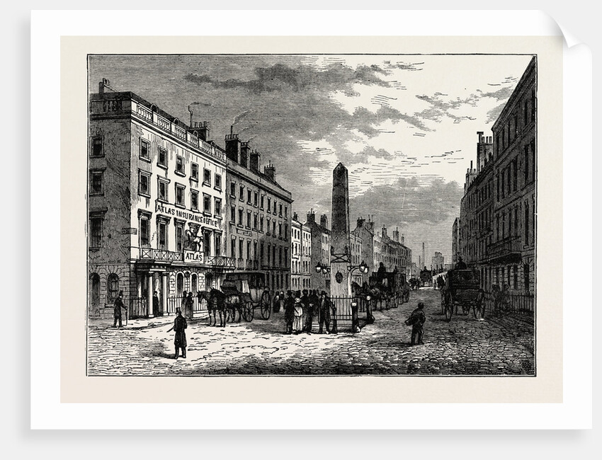 New Bridge Street and the Obelisk in 1795 London by Anonymous