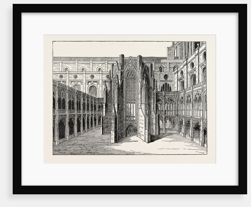 The Chapter House of Old St. Paul's from a View by Hollar London by Anonymous