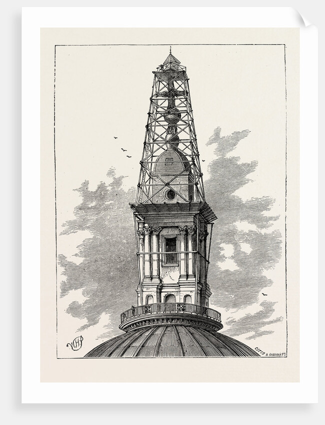 The Scaffolding and Observatory on St. Paul's in 1848 London by Anonymous