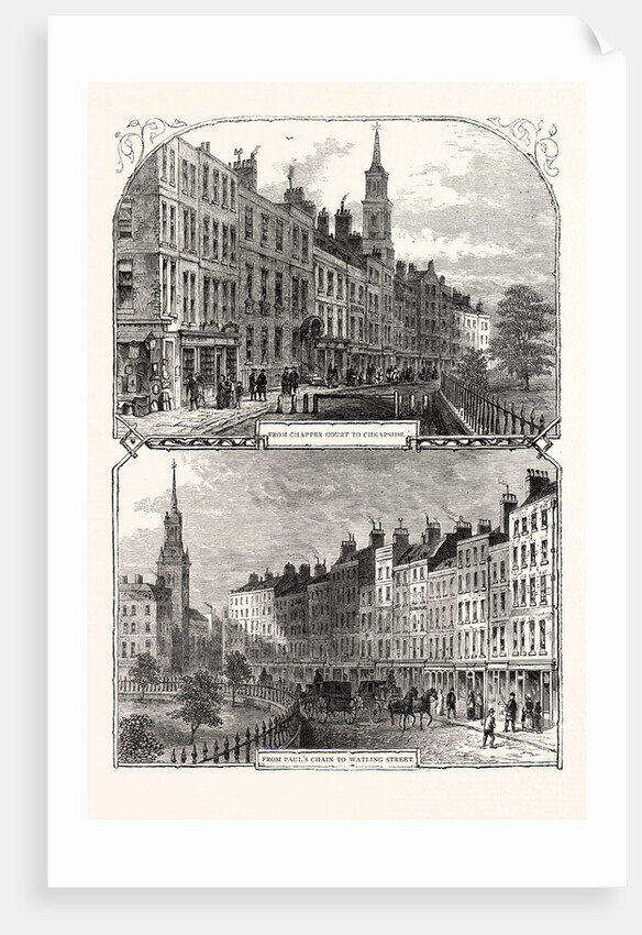 St. Paul's Churchyard in 1820: from Chapter Court to Cheapside from Paul's Chain to Watling Street by Anonymous