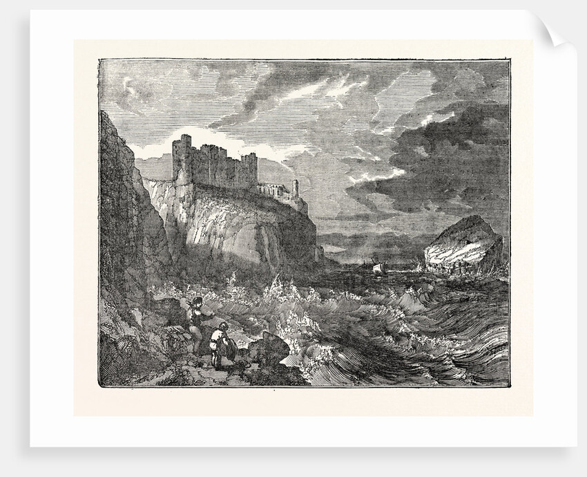 View of Tantallon Castle with the Bass Rock in the Distance by Anonymous
