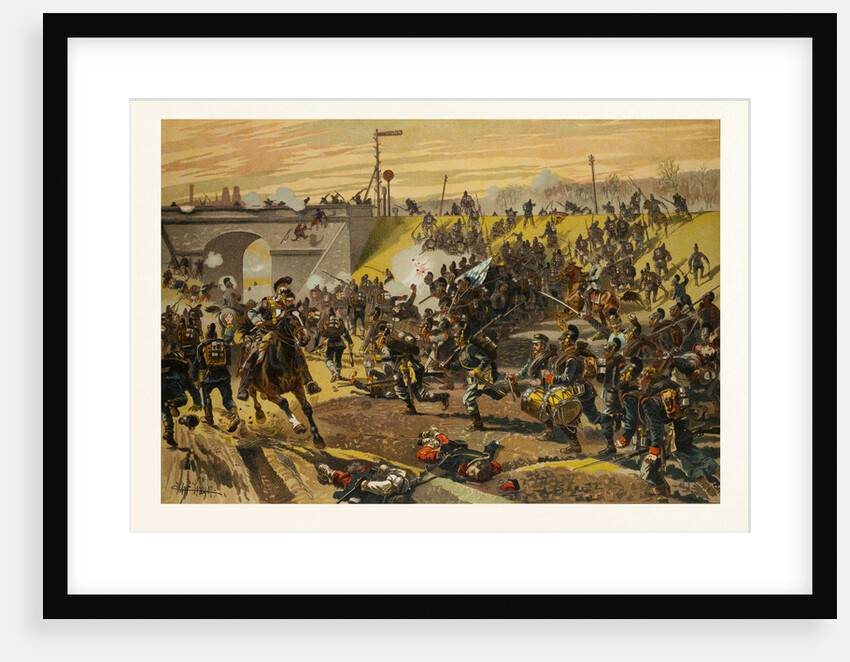 Assault on the Railway Dam Before Orleans by the First Bavarian Corps on 11 October 1870 by Anonymous