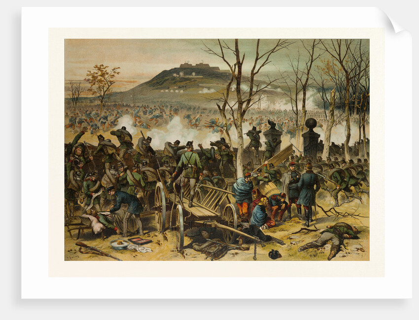 From the Battle at Mont Valerien on the 19th of January; the First Compagnie of the 5th Battalion of Gorlitzer Hunters Defends La Bergerie by Anonymous